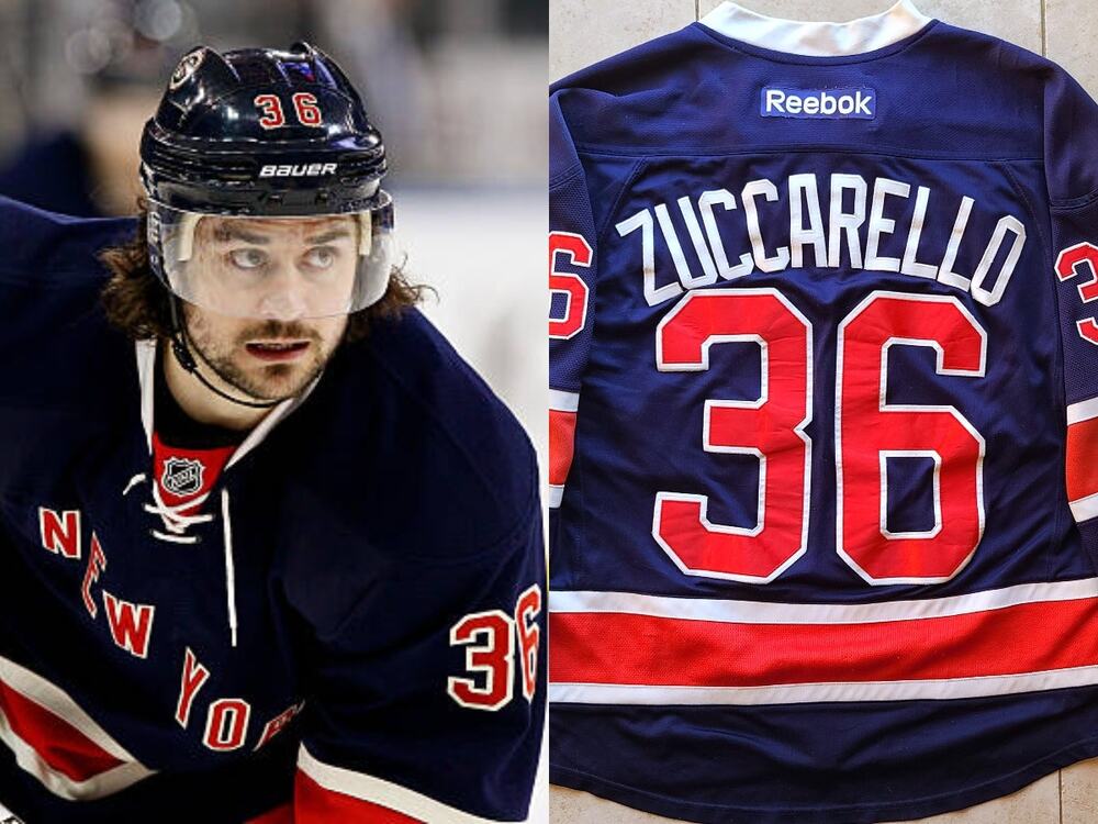 ZUCCARELLO #36 NY Rangers REEBOK 85th 2010-17 Heritage jersey navy Alt M NHL vtg